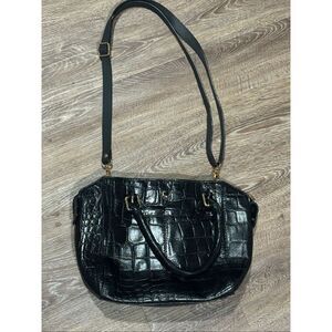Ashwood black small croc embossed leather purse
